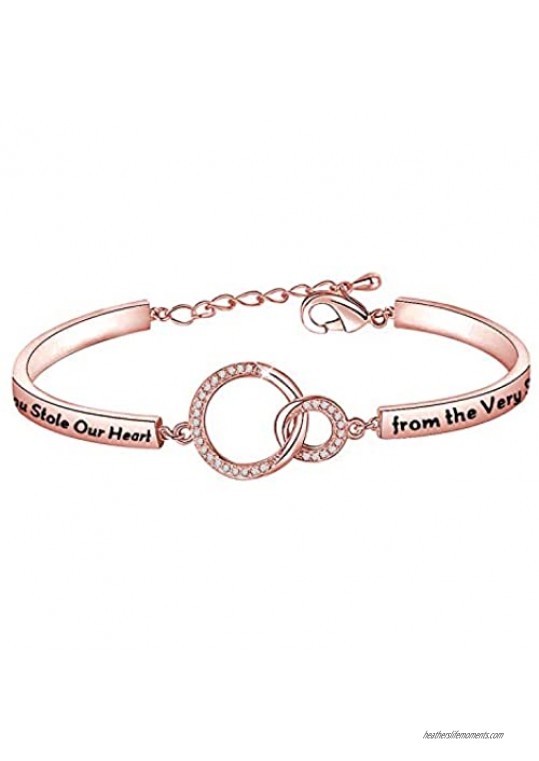 Zuo Bao Granddaughter Jewelry Gift for Her You Stole Our Heart from The Very Start Bracelet with Heart Charm