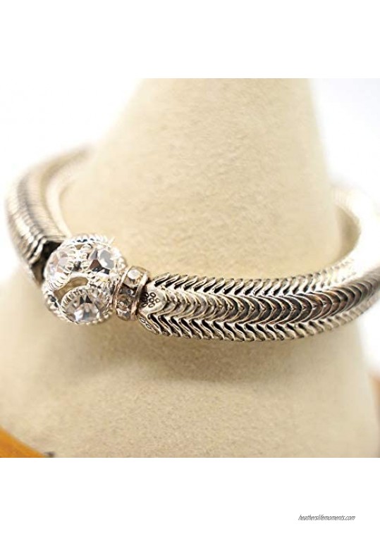 CatstoneNYC Snake Like Chain Stainless Steel Bracelet，Best Gift for Birthday Valentine' Day Mother's Day