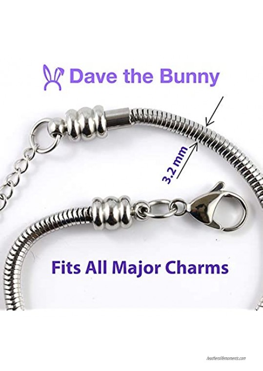 EPJ Guardian Angel Bracelet | Happiness Stainless Steel Snake Chain Charm Bracelet