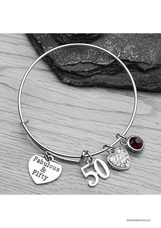 Infinity Collection 60th Birthday Gifts for Women 60th Birthday Charm Bracelet with Birthstone Adjustable Bangle Perfect 60th Birthday Gift Ideas