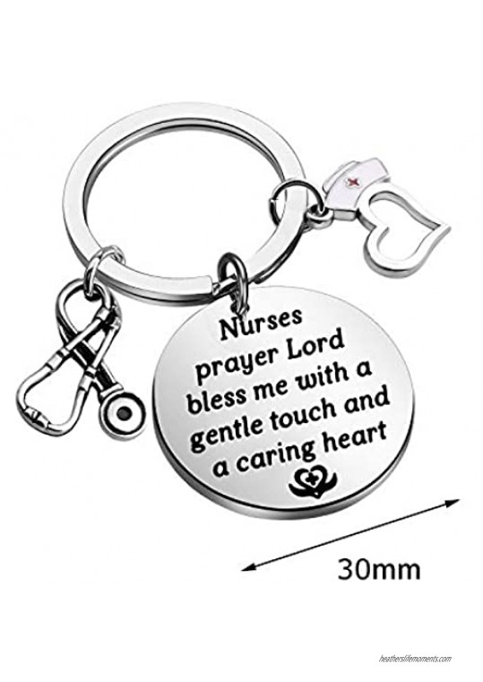 KUIYAI Nurse Prayer Necklace Bracelet with RN Caduceus Stethoscope Charms for Nurse Doctor