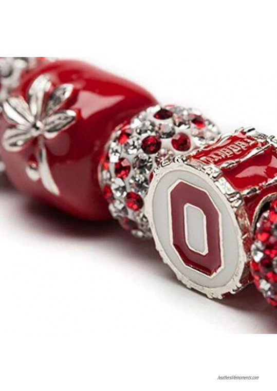 Ohio State OH-IO Drum Bead Charm Bracelet Jewelry