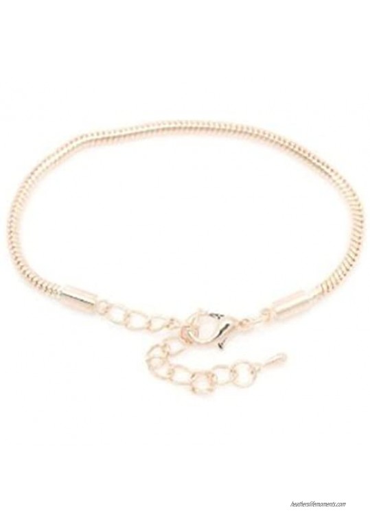 SEXY SPARKLES Rose Gold Tone Snake Chain Bracelet with Lobster Clasp