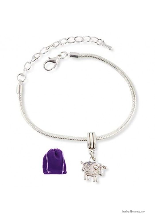 Sheep Bracelet | Animal Bracelets and Sheep Gifts for Sheep Lovers Snake Chain Charm Bracelet