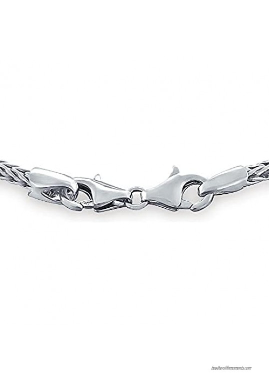 Unisex Strong Stackable 925 Sterling Silver Foxtail Wheat Chain Bracelet For Women Teen Lobster Claw Clasp Fits Charm Beads 7 8 9 Inch