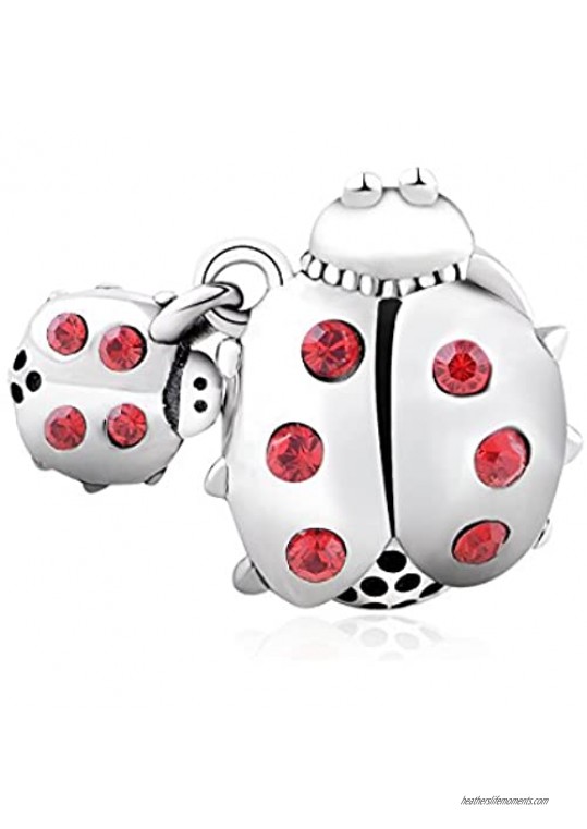 925 Sterling Silver Ladybug Charm Fit Pandora Bracelets