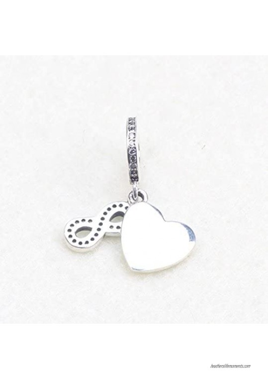 Beauty Heart Infinite Friend Charm 925 Sterling Silver Friendship Friend Forever Dangle Beads Fit Necklace and Bracelet