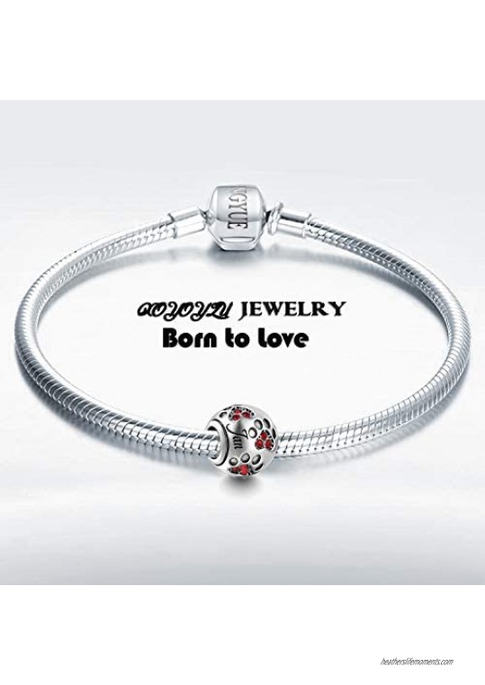 Birthstone Charm for Charms Bracelet Dog Paw Jan-Dec Birthday Crystal Charms for Bracelet and Necklace