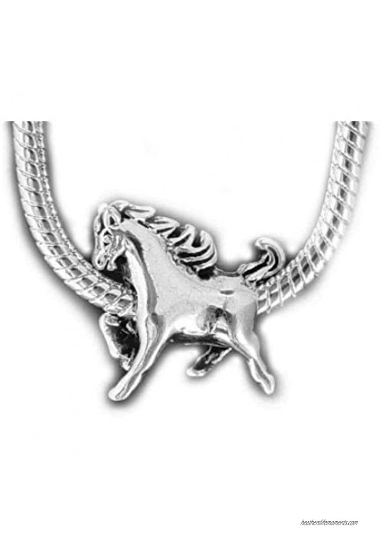 Bolenvi Mustang Horse Farm 925 Sterling Silver Charm Bead for Pandora & Similar Charm Bracelets or Necklaces