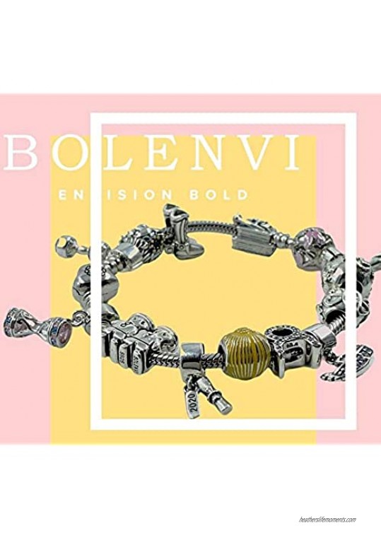 Bolenvi Red Enamel Fruit Strawberry 925 Sterling Silver Charm Bead Pendant for Pandora & Similar Charm Bracelets or Necklaces