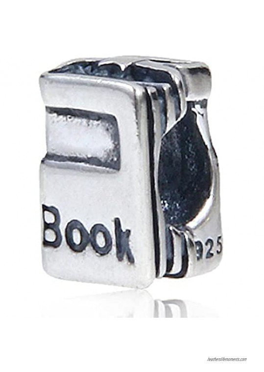 Book Charm 925 Sterling Silver Culture Charm Christmas Charm for Pandora Bracelet