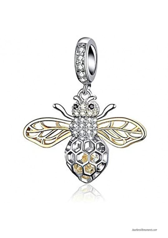 Insect Charm 925 Sterling Silver bee Butterfly  Dragonfly  Animal Charms Fit on 3mm Pandora Snake Chain Bracelet