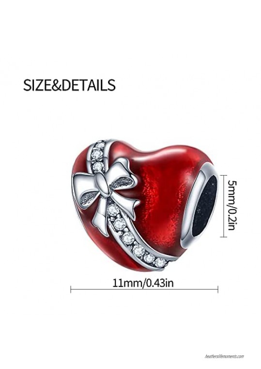 Pandach Jewelry Silver Charm for Charms Bracelets Bowknot Family Tree Heart Charm Birthday