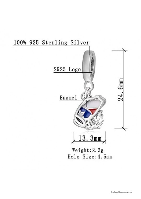 Puerto Rico Map Flag Charm Frog Pendant Charm Animal Enamel Charm 925 Sterling Silver Fit European Bracelet&Necklace