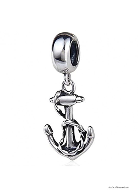 Sailor's Anchor Charm Sterling Silver Sea Sailing Charm USN Navy Charm for Bracelet