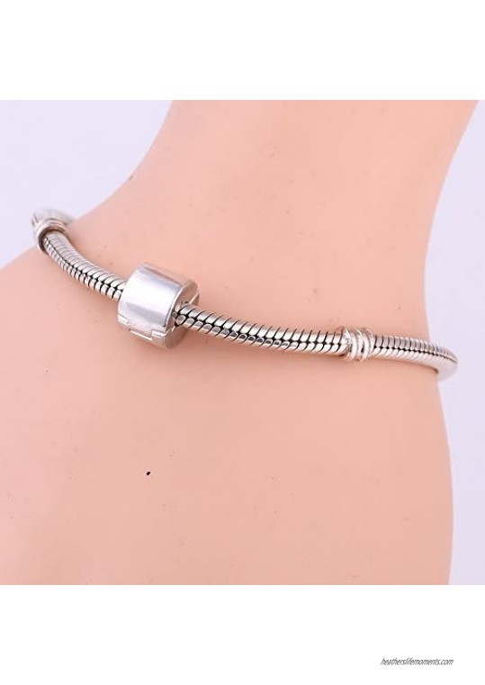SOUKISS Authentic Sterling Silver Charm Clip Lock Stopper Bead Fit Bracelets Xmas Mothers Gifts for her