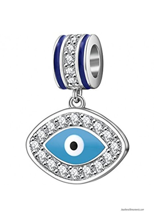 SOUKISS Evil Eye Charms 925 Sterling Silver Symbol of Insight Bead Lucky Charm for European Bracelet