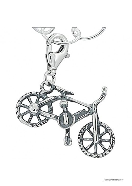 egemmall Sterling Silver Bike Clip On Bicycle Pendant Charm for European CADD-on Charm Bracelet