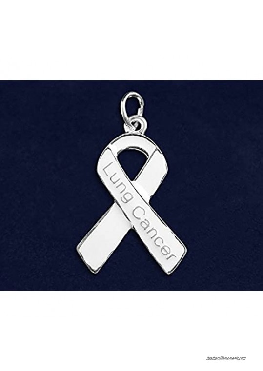 Fundraising For A Cause White Ribbon Lung Cancer Charm