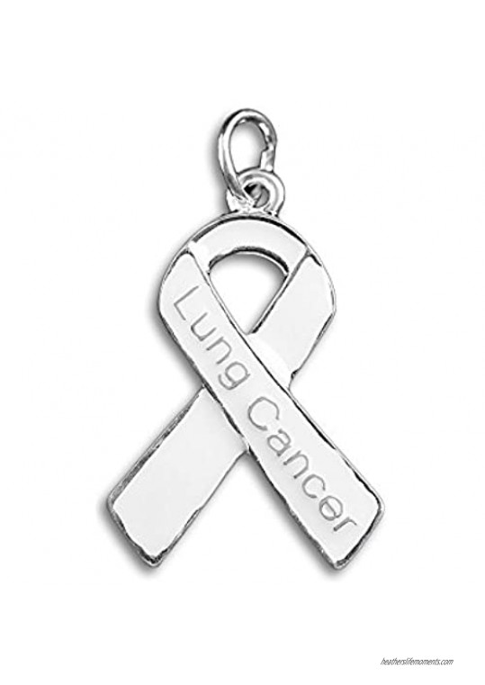 Fundraising For A Cause White Ribbon Lung Cancer Charm