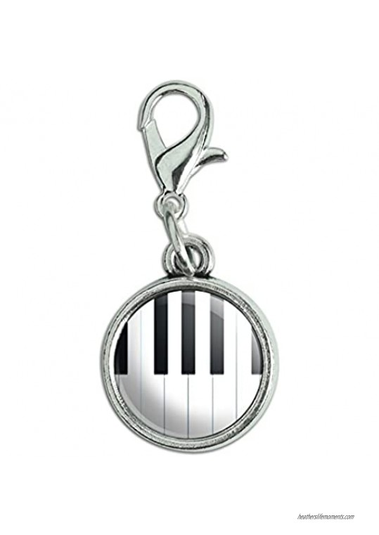 Graphics and More Antiqued Bracelet Pendant Zipper Pull Charm with Lobster Clasp Music Musical Instruments