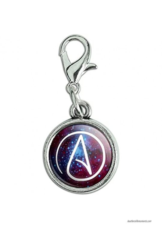 GRAPHICS & MORE Atheist Atheism Symbol in Space Antiqued Bracelet Pendant Zipper Pull Charm with Lobster Clasp