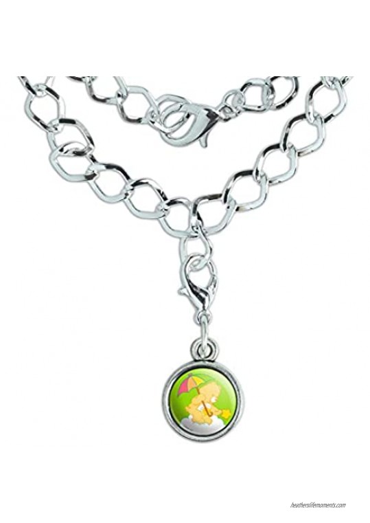 GRAPHICS & MORE Care Bears Funshine Bear Silver Plated Bracelet with Antiqued Charm