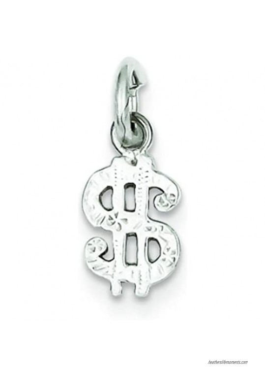 Sterling Silver Dollar Sign Charm Jewelry Money
