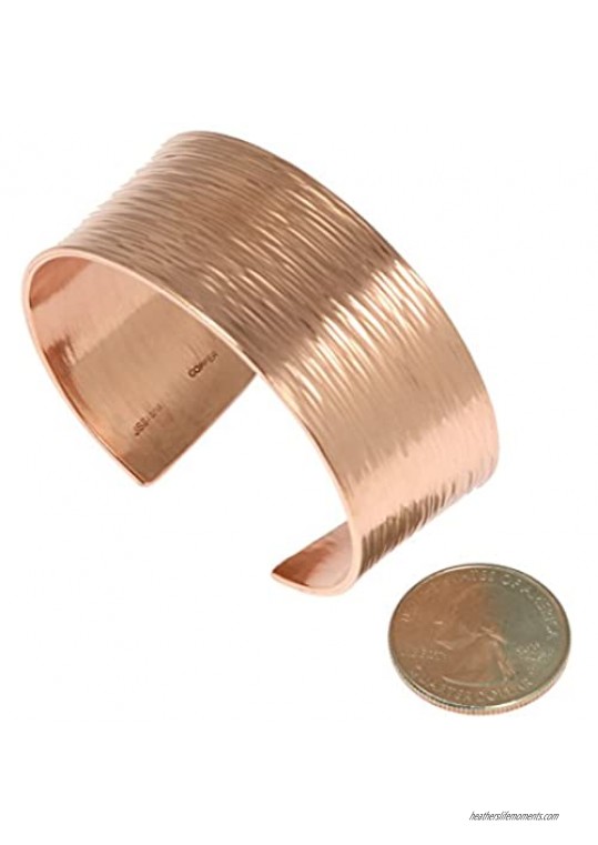 1 Inch Wide Bark Copper Cuff Bracelet by John S Brana Handmade Jewelry 100% Solid Uncoated Copper