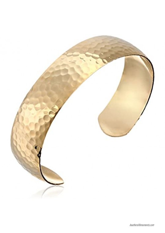 14k Gold-Filled Hammered Cuff Bracelet