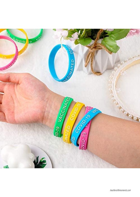 24 Pieces Silicone Wristband Vaccination Identification Wristbands Vaccine Rubber Bracelet