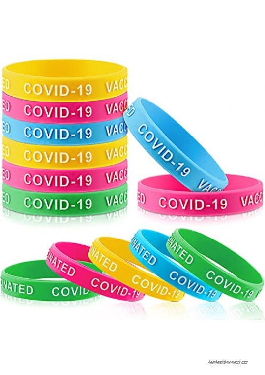 24 Pieces Silicone Wristband Vaccination Identification Wristbands Vaccine Rubber Bracelet