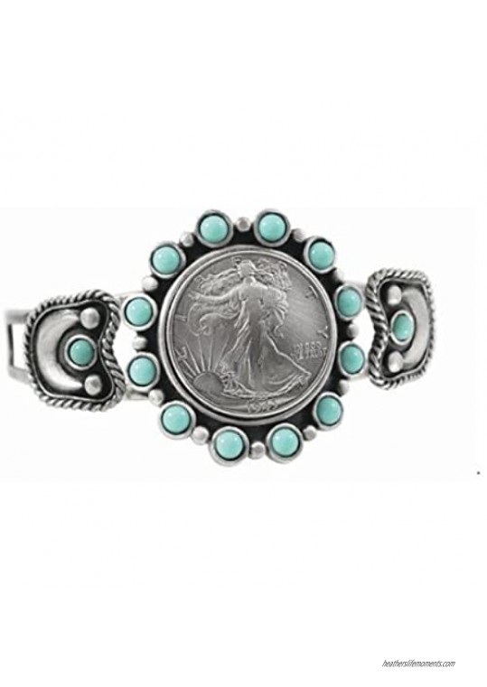 American Coin Treasures Silver Walking Liberty Half Dollar Cuff Bracelet
