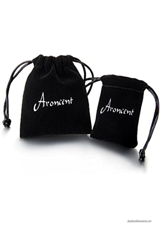 Aroncent Fish Hook Bracelet Leather Braided Wrap Rope Wristband Men Women Black 2 PCS 8.5-10.5 Inches