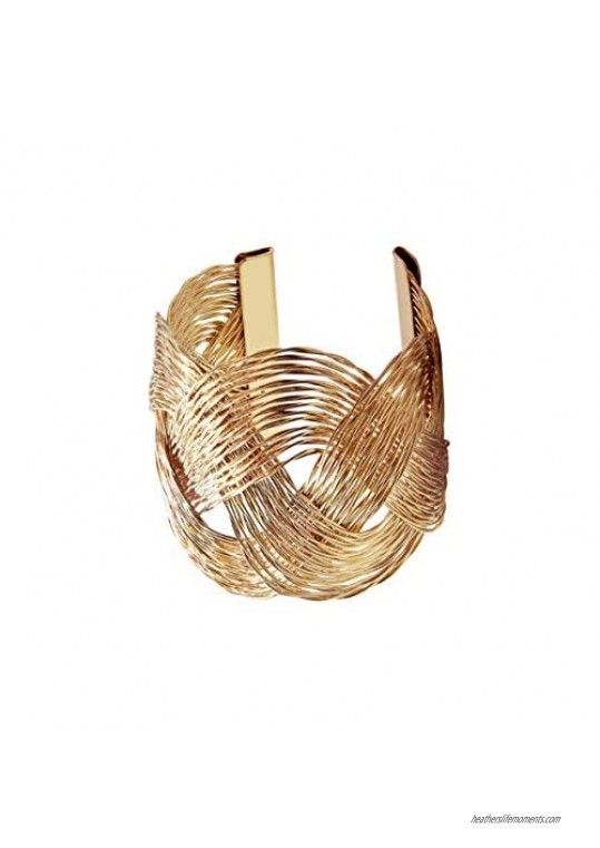 Bracelets Gold Plated Open Cuff Bangles Gift Choice for Women & Girls Fashion