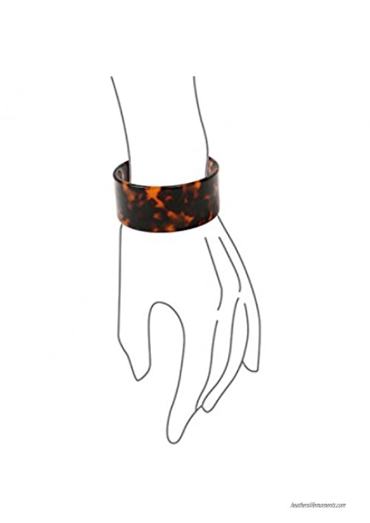 Fashion Statement Brown Golden Acrylic Marbled Leopard Tortoise Shell Wide Or Narrow Cuff Bangle Bracelet for Women Teen