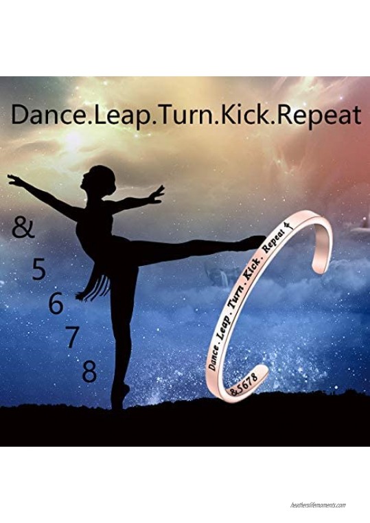FOTAP Dancer Gift 5678 Dance Bracelet Dance Leap Kick Repeat Cuff Gift for Ballet Dancer Dance Teacher