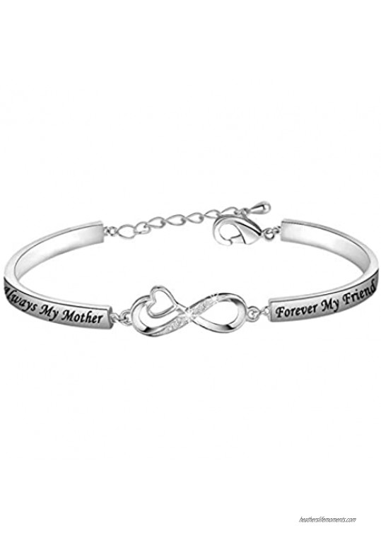 Gzrlyf Mom Bracelet Always My Mother Forever My Friend Bracelet Mom Gifts from Daughter Son
