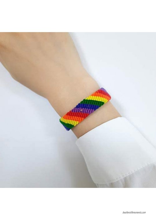 Hanpeelry Rainbow LGBTQ Pride Bracelet Adjustable Woven Braided Friendship String LGBT Bracelet Wristband for Gay /& Lesbian