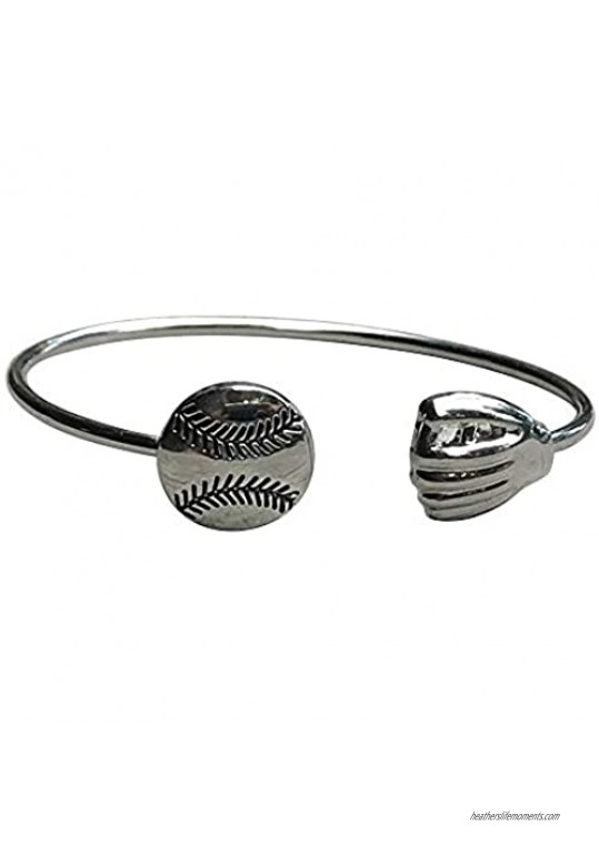 Infinity Collection Softball Charm Bangle Bracelet- Women's Softball Jewelry for Softball Players  Softball Mom or Softball Team