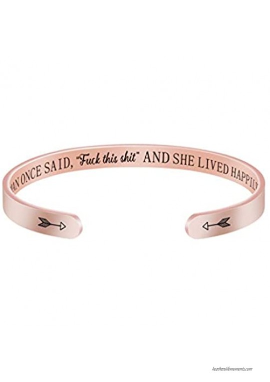 Joycuff Inspirational Rose Gold Bracelet Friendship Gifts for Her Girl Women Daughter Jewelry Best Friend BFF Cuff