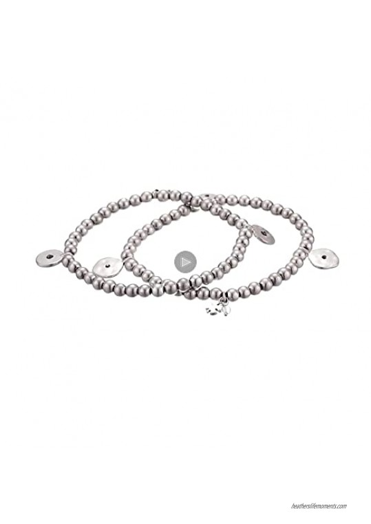 Lucky Brand Women's Silver Point Beaded Bracelet Set One Size