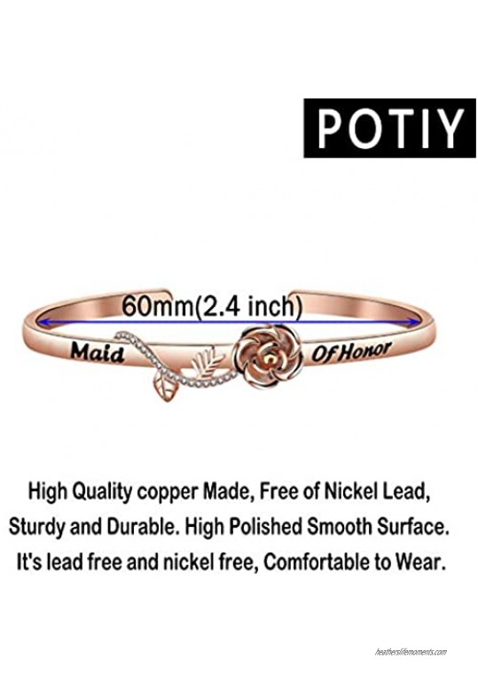 POTIY Maid of Honor Gift Bracelet Maid of Honor Bracelet Bridesmaid Jewelry Gift Jewelry Wedding Party Gift
