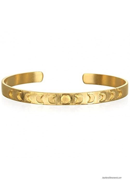 Satya Jewelry Gold Moon Phase Cuff Bracelet