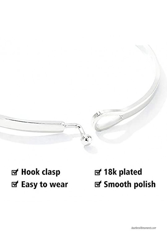 sloong Inspirational Message Engraved Thin Cuff Bangle Hook Bracelet Set for Gift