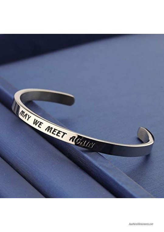 TGBJE Moving Away Gift May We Meet Again Bracelet Cuff Gift for Lover