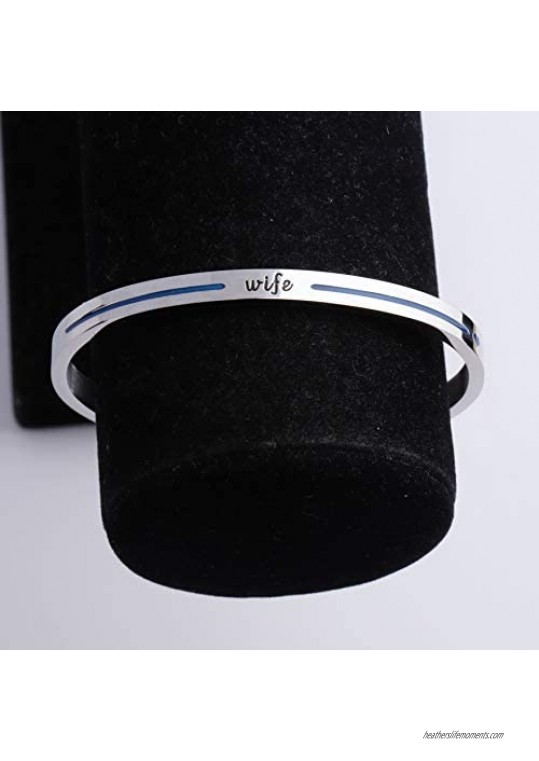 Thin Blue Line Police Wife Mom Bracelet Deputy Wife Jewelry Police Officer Gift