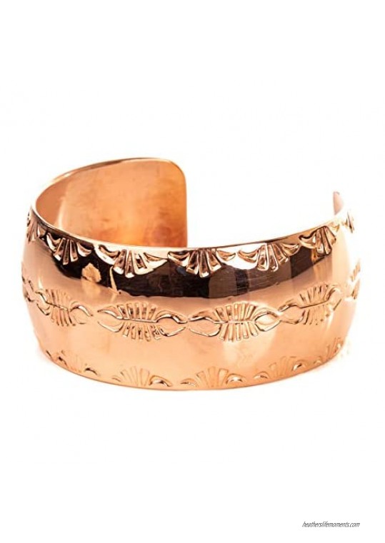 Tskies "Carpenter" Copper Bracelet for Women Authentic Navajo Cuff Pattern Luxury Southwest