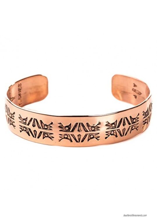 Tskies Pow Wow Copper Bracelet for Women Authentic Cuff Pattern Luxury Southwest