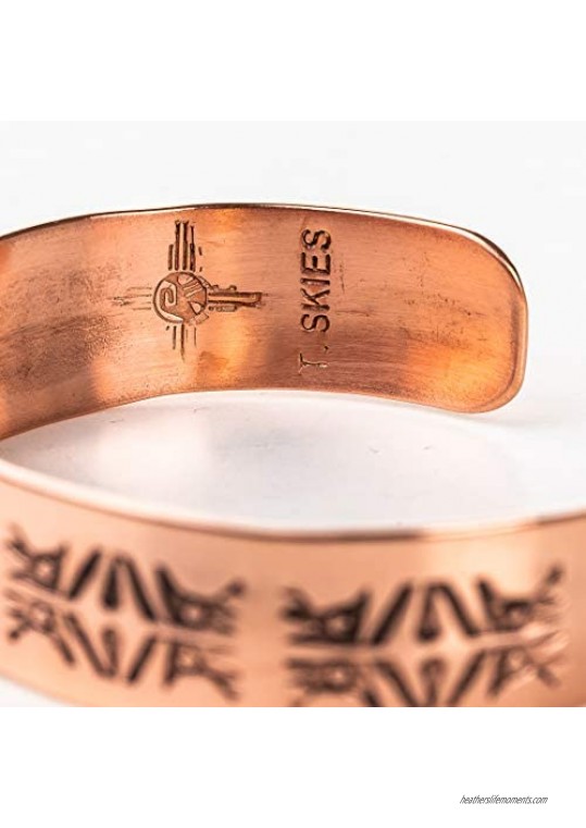 Tskies Pow Wow Copper Bracelet for Women Authentic Cuff Pattern Luxury Southwest
